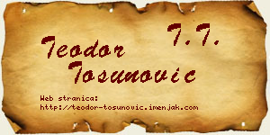 Teodor Tosunović vizit kartica